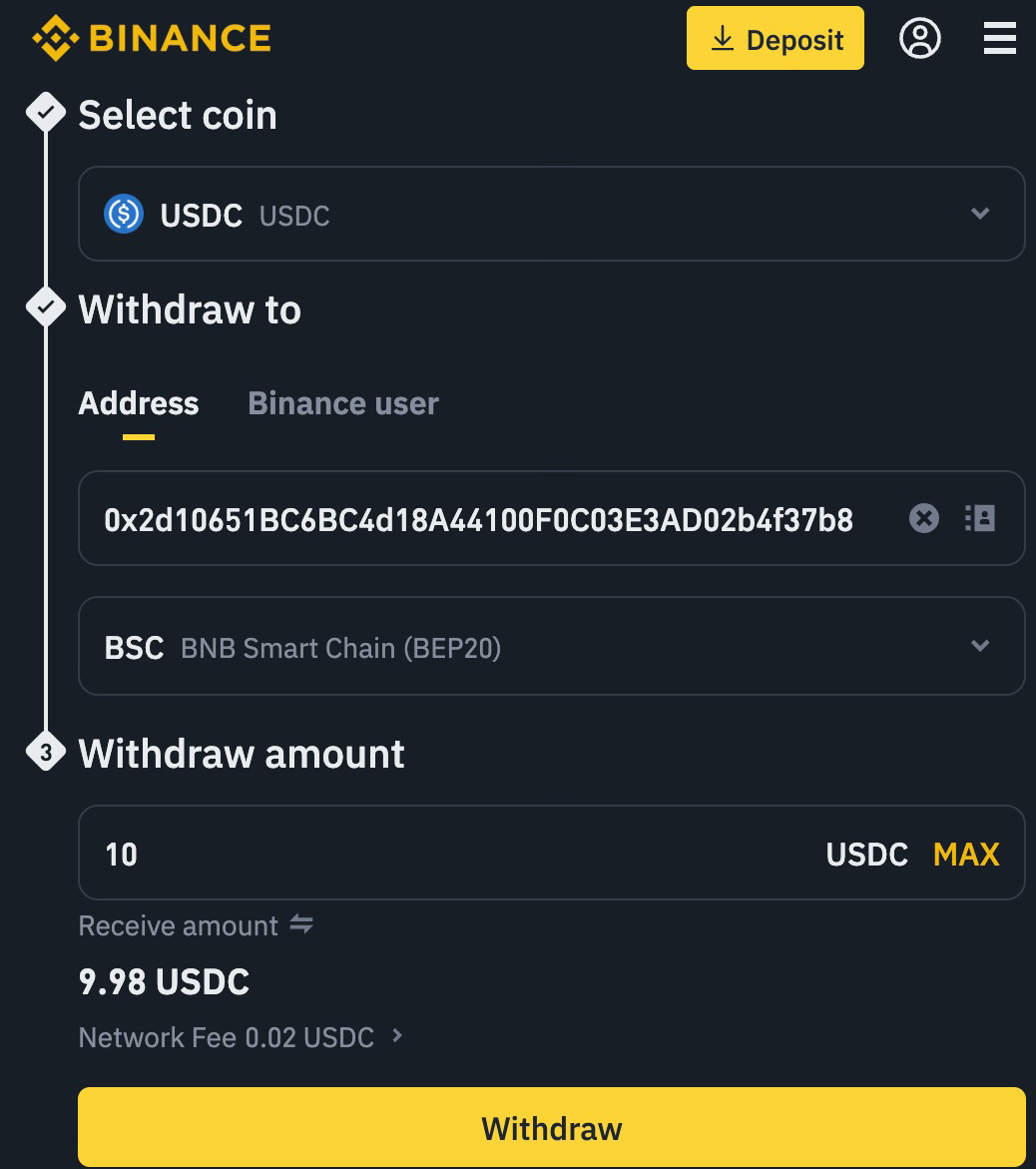 Binance Withdraw