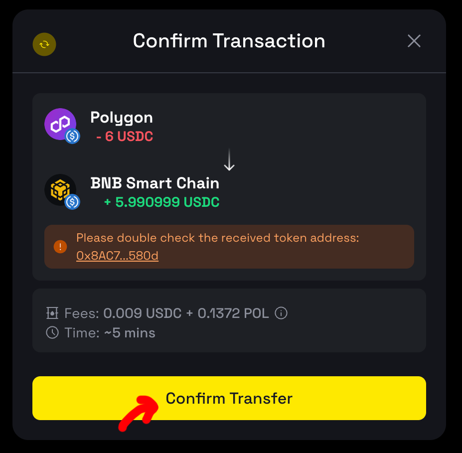 Confirm Transfer