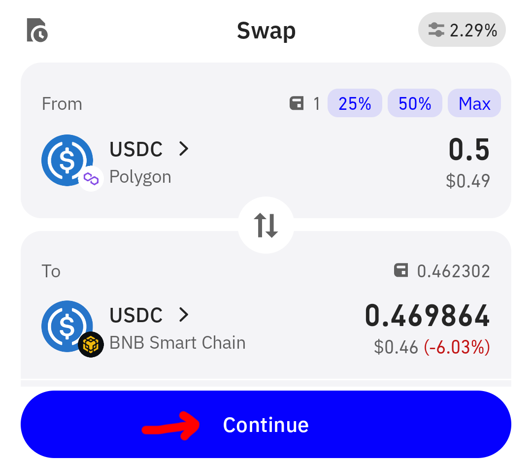 Continue Swap